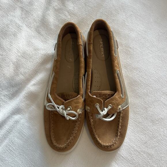 Sperry Women’s Starfish Boat Shoe In Tan Cheetah Gold Size 8.5‎ - Picture 1 of 13